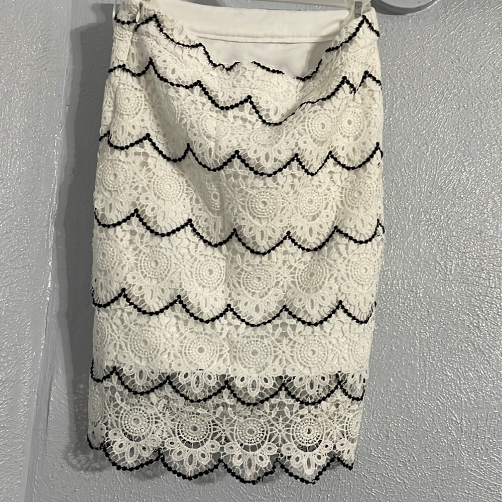 Blush noir lace skirt